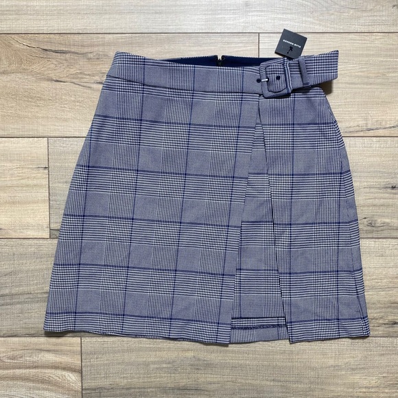 Club Monaco Women's Lined Wrap‎ Mini Skirt Size 4 Gray A-Line Fit - Picture 1 of 14